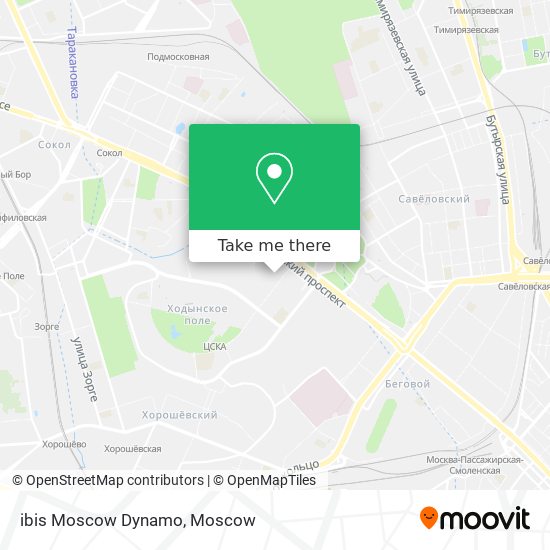 ibis Moscow Dynamo map