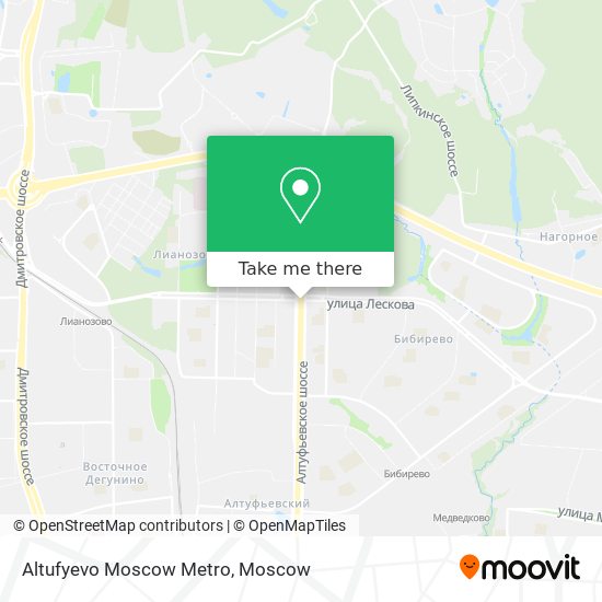 Altufyevo Moscow Metro map