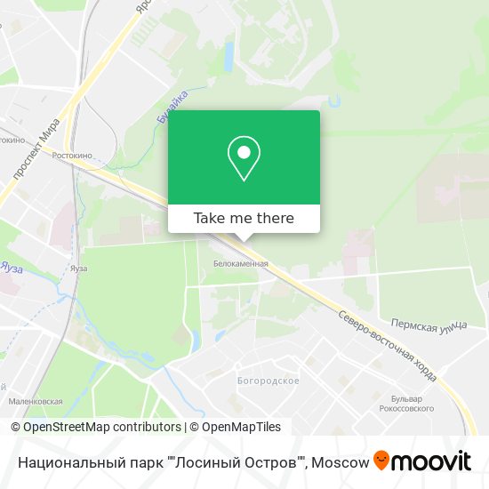 Национальный парк ""Лосиный Остров"" map