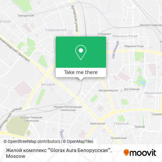 Жилой комплекс ""Glorax Aura Белорусская"" map