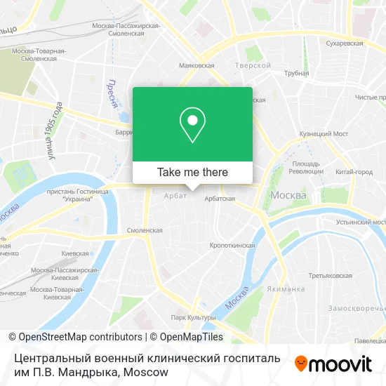 Центральный военный клинический госпиталь им П.В. Мандрыка map