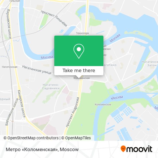 Метро «Коломенская» map