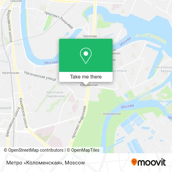 Метро «Коломенская» map