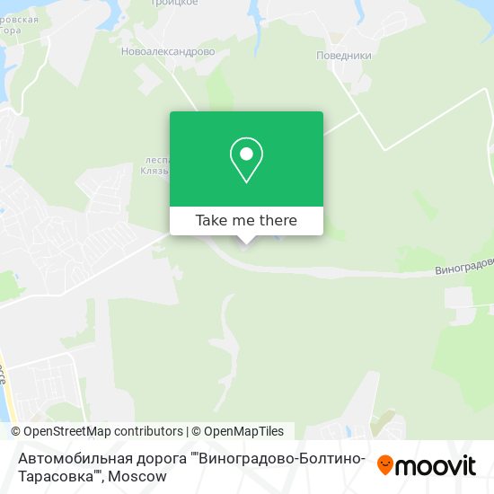 Автомобильная дорога ""Виноградово-Болтино-Тарасовка"" map