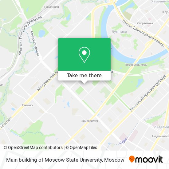 Main building of Moscow State University map