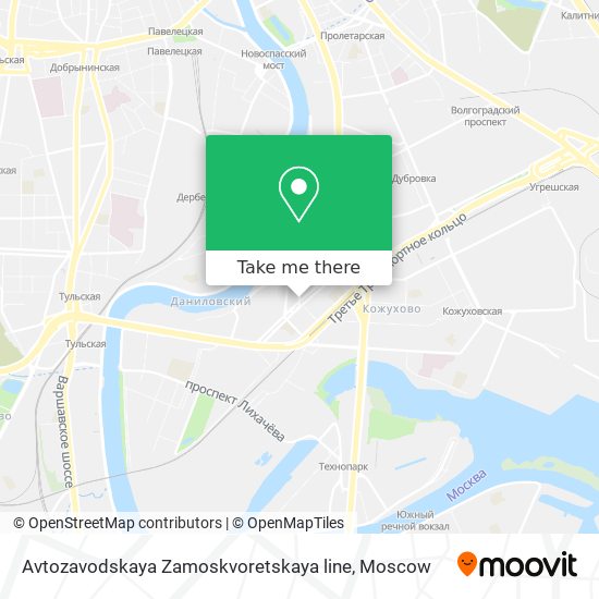 Avtozavodskaya Zamoskvoretskaya line map