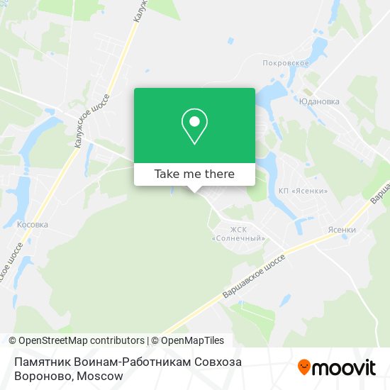 Памятник Воинам-Работникам Совхоза Вороново map