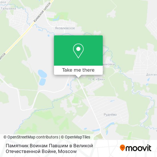 Памятник Воинам Павшим в Великой Отечественной Войне map