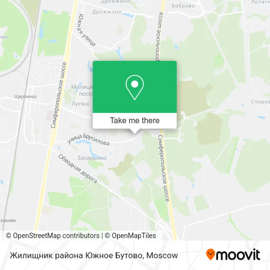 Жилищник района Южное Бутово map