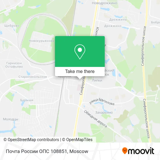 Почта России ОПС 108851 map