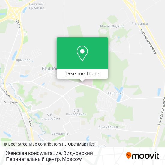 Женская консультация, Видновский Перинатальный центр map