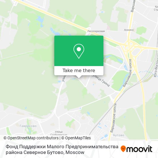 Фонд Поддержки Малого Предпринимательства района Северное Бутово map