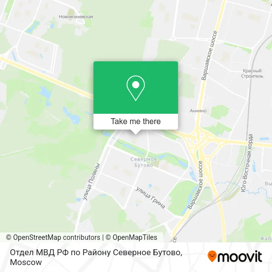 Отдел МВД РФ по Району Северное Бутово map