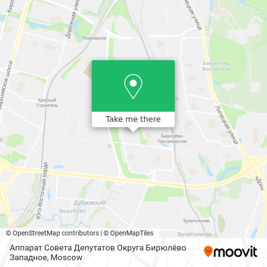 Аппарат Совета Депутатов Округа Бирюлёво Западное map