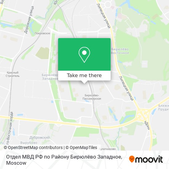 Отдел МВД РФ по Району Бирюлёво Западное map