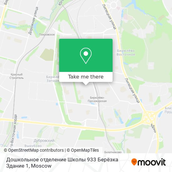 Дошкольное отделение Школы 933 Берёзка Здание 1 map