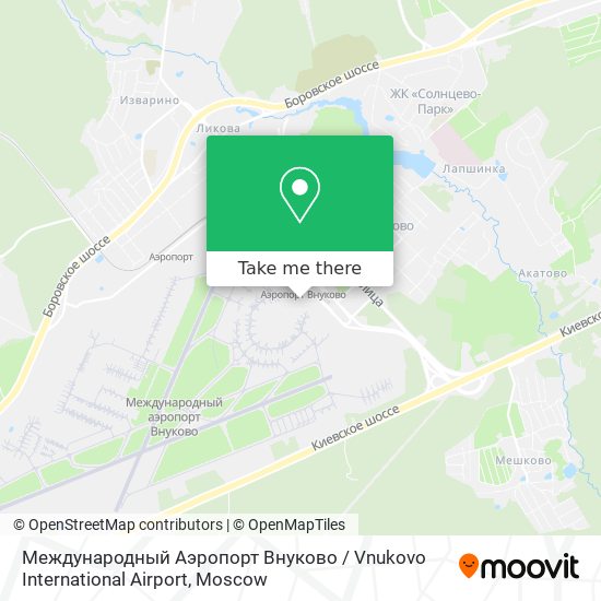 Международный Аэропорт Внуково / Vnukovo International Airport map