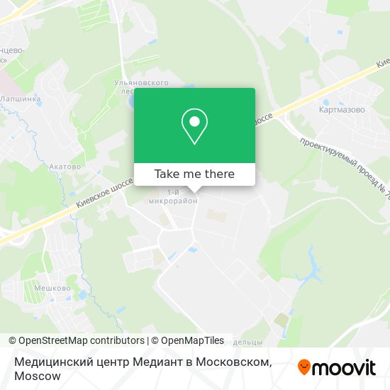 Медицинский центр Медиант в Московском map