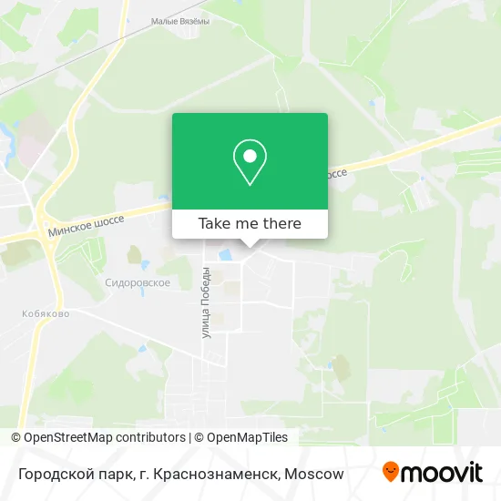 Городской парк, г. Краснознаменск map
