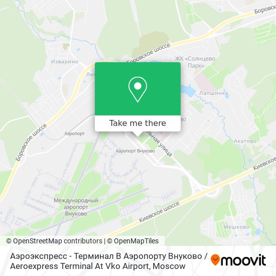 Аэроэкспресс - Терминал В Аэропорту Внуково / Aeroexpress Terminal At Vko Airport map