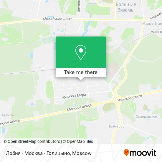 Лобня - Москва - Голицыно map