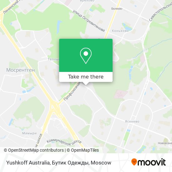 Yushkoff Australia, Бутик Одежды map
