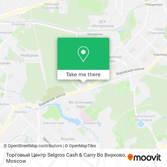 Торговый Центр Selgros Cash & Carry Во Внуково map