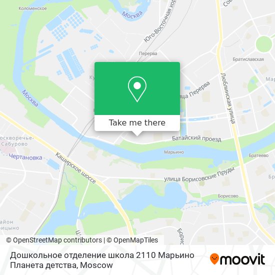 Дошкольное отделение школа 2110 Марьино Планета детства map