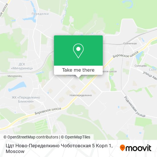 Цдт Ново-Переделкино Чоботовская 5 Корп 1 map