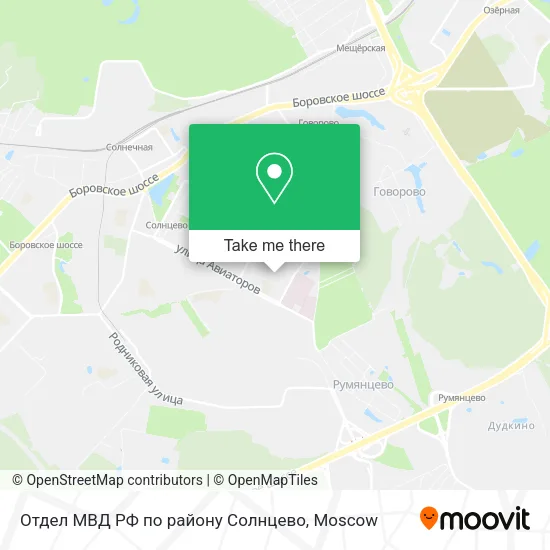 Отдел МВД РФ по району Солнцево map
