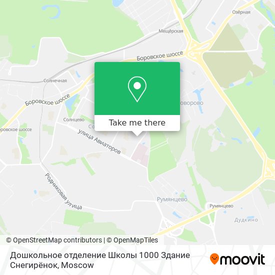 Дошкольное отделение Школы 1000 Здание Снегирёнок map