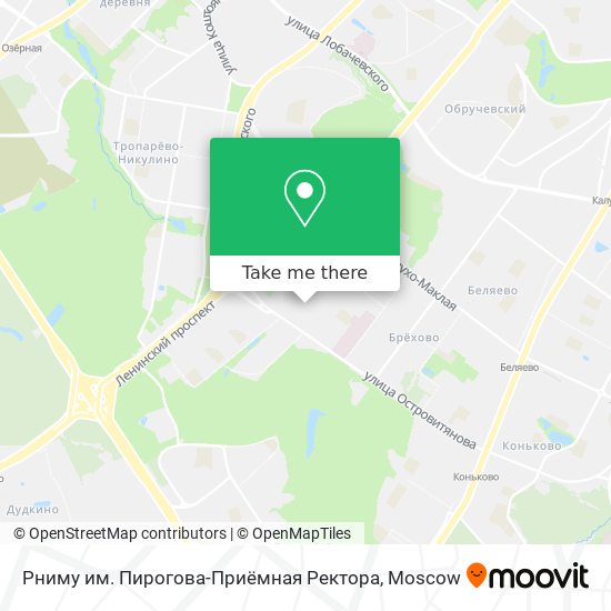 Рниму им. Пирогова-Приёмная Ректора map