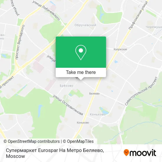 Супермаркет Eurospar На Метро Беляево map