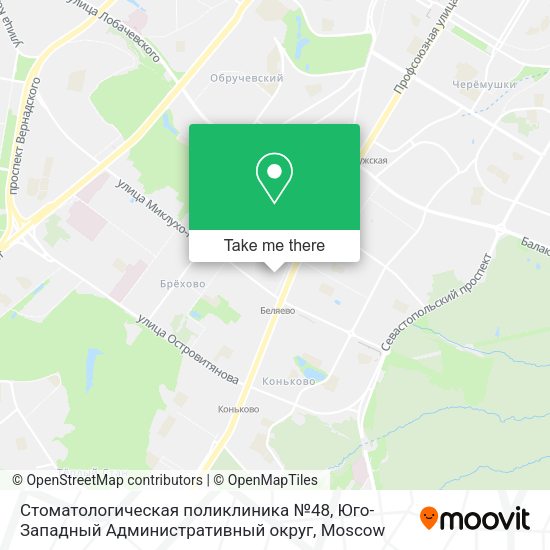 Стоматологическая поликлиника №48, Юго-Западный Административный округ map