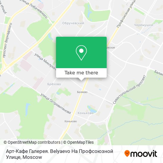 Арт-Кафе Галерея. Belyaevo На Профсоюзной Улице map