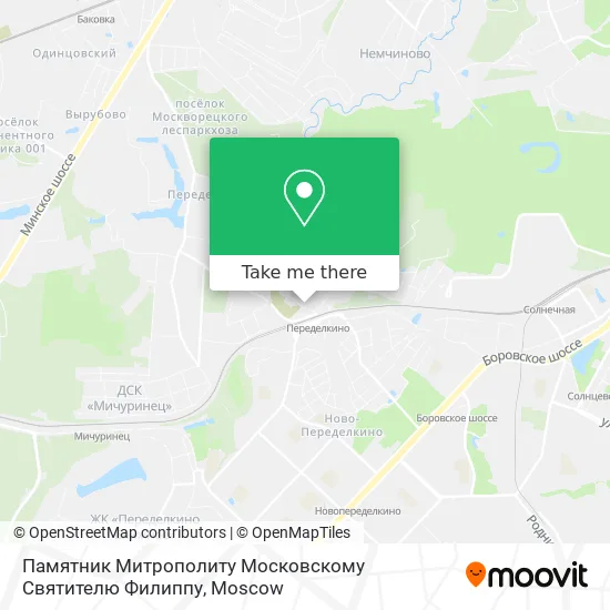 Памятник Митрополиту Московскому Святителю Филиппу map