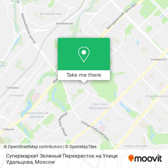 Супермаркет Зеленый Перекресток на Улице Удальцова map