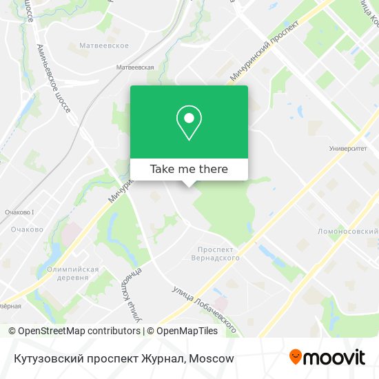 Кутузовский проспект Журнал map