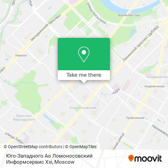 Юго-Западного Ао Ломоносовский Информсервис Xxi map