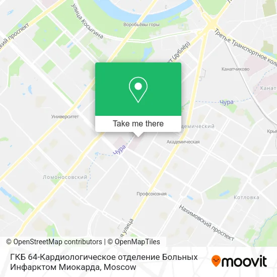 ГКБ 64-Кардиологическое отделение Больных Инфарктом Миокарда map