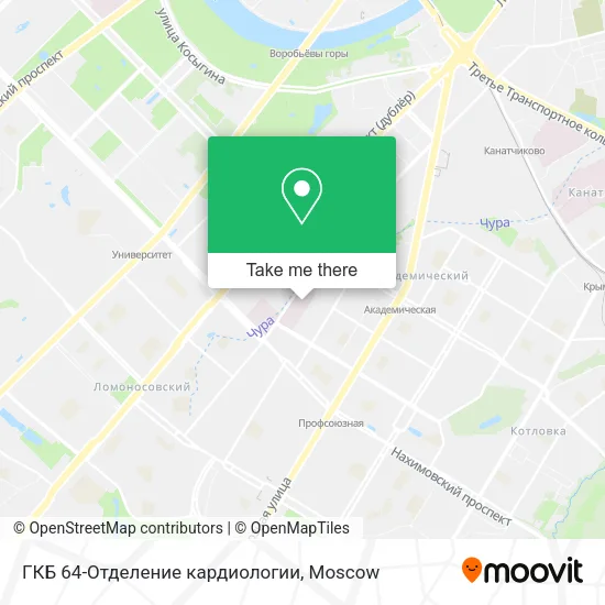 ГКБ 64-Отделение кардиологии map