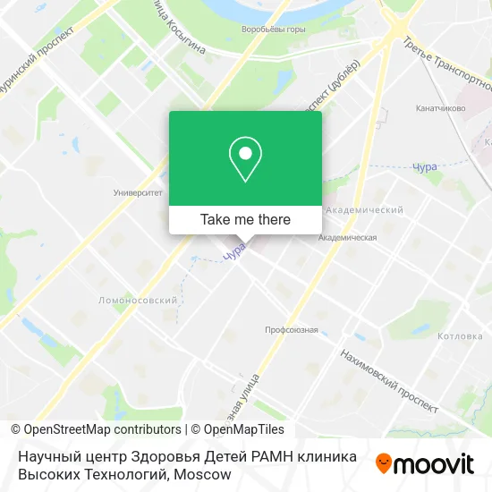 Научный центр Здоровья Детей РАМН клиника Высоких Технологий map