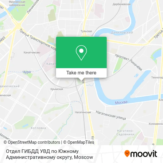 Отдел ГИБДД УВД по Южному Административному округу map