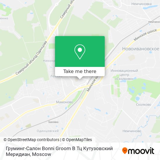 Груминг-Салон Bonni Groom В Тц Кутузовский Меридиан map