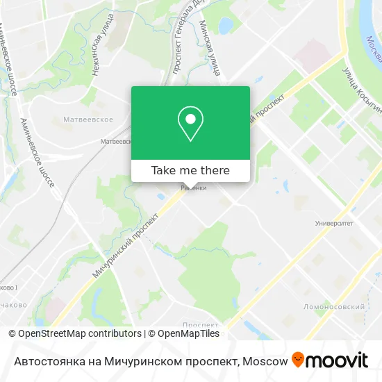Автостоянка на Мичуринском проспект map