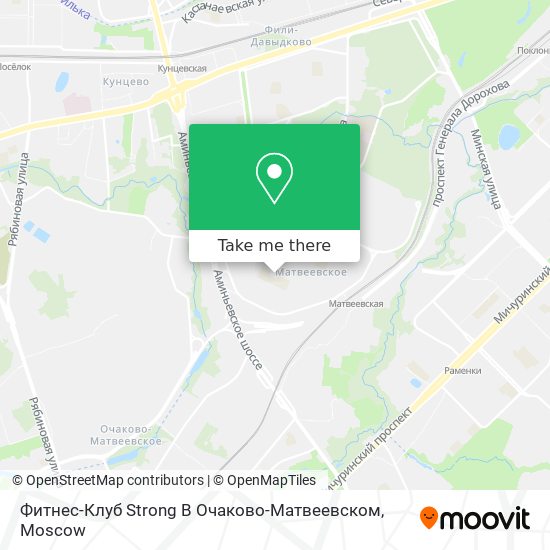 Фитнес-Клуб Strong В Очаково-Матвеевском map