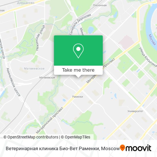 Ветеринарная клиника Био-Вет Раменки map