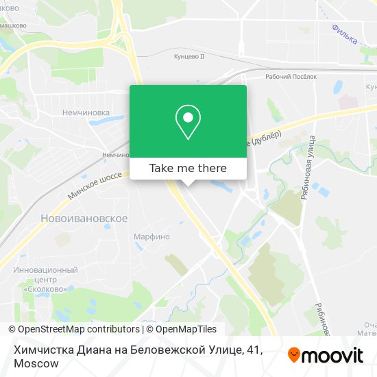 Химчистка Диана на Беловежской Улице, 41 map
