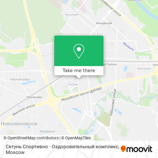 Сетунь Спортивно - Оздоровительный комплекс map