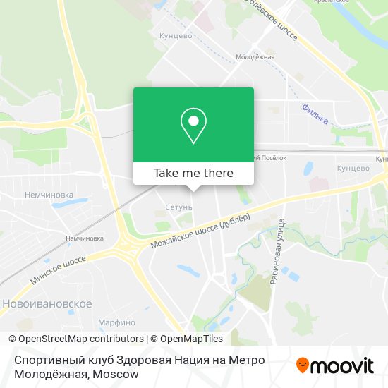 Спортивный клуб Здоровая Нация на Метро Молодёжная map